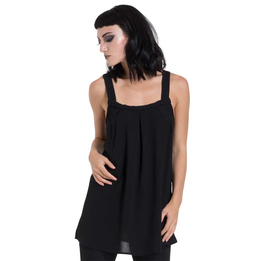 Jawbreaker - Crepe Mouwloze top - Zwart